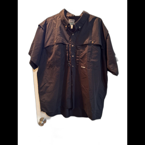 DRAKE WATERFOWL SYSTEMS SHORT SLEEVE VENTED FISHING SHIRT Brown& Gray 2x Combo - Picture 1 of 12